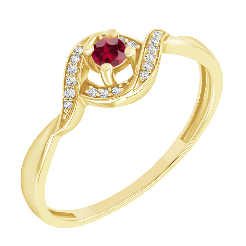 Zlatý prsteň s rubínom