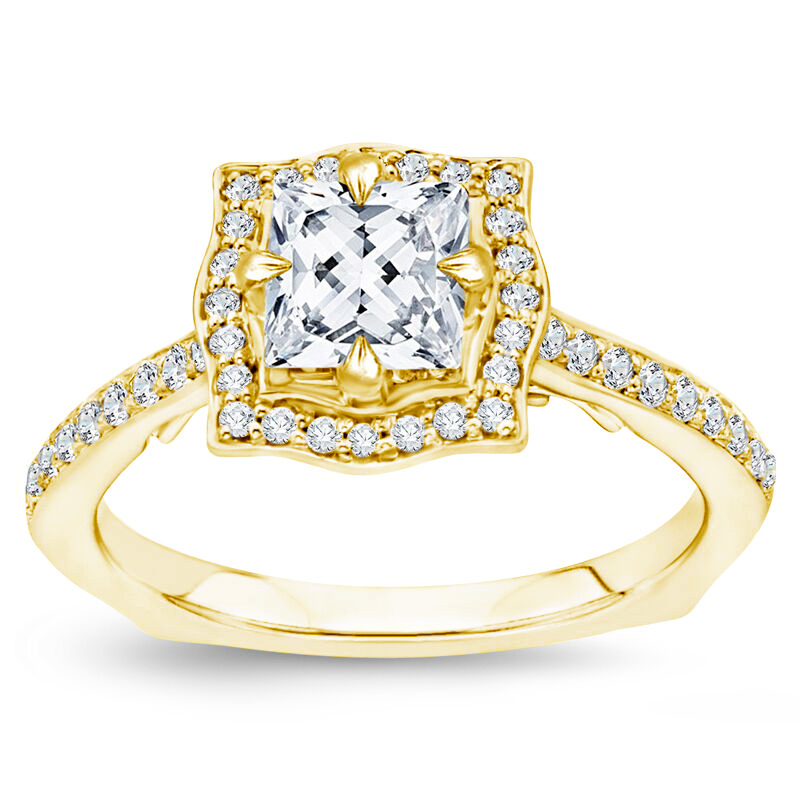 Zlatý diamantový prsteň pre zásnuby
