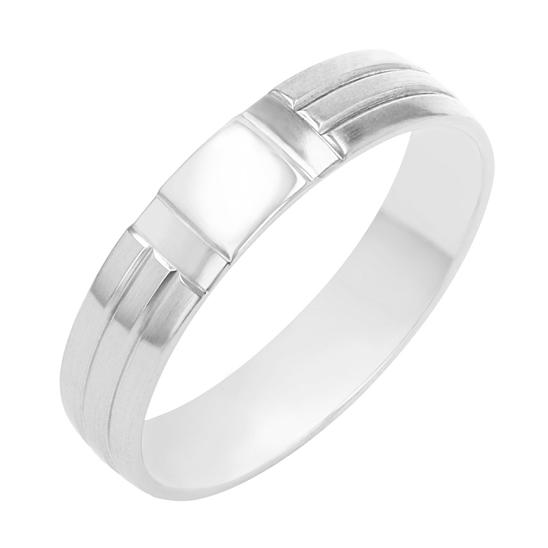 Pánský snubný prsteň z bieleho zlata 78698