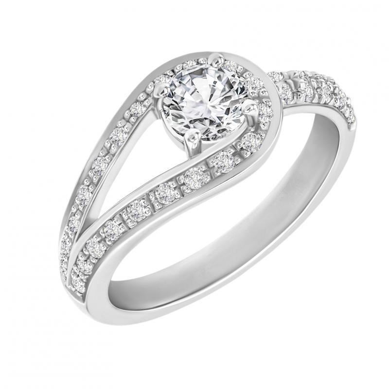 Platinový prsteň s diamantmi Chumani