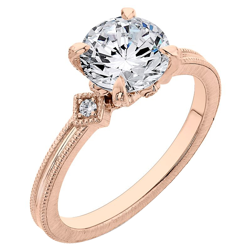 Diamantový zásnubní prsteň z ružového zlata