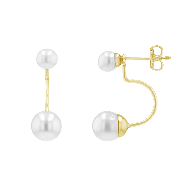 Zlaté perlové náušnice v minimalistickom štýle
