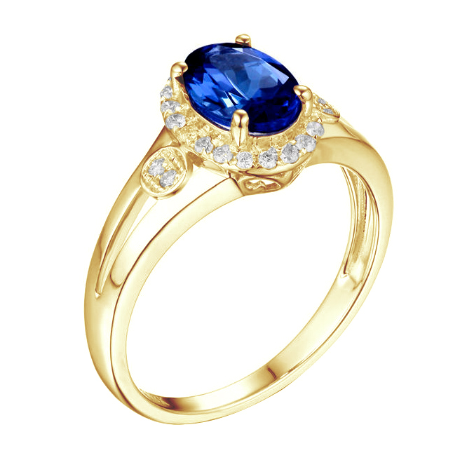 Zlatý prsteň s tanzanitom a diamantmi 82368
