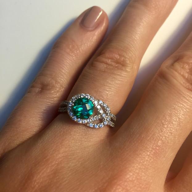 Smaragdový prsteň zo striebra Cessily 8298