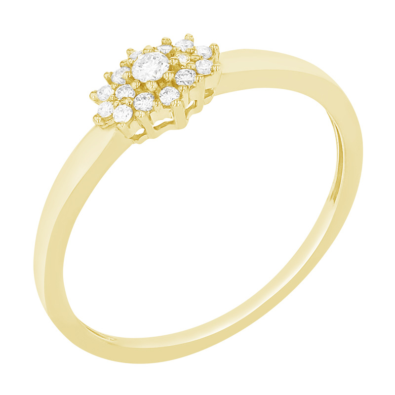 Elegantní diamantový prsteň zo žltého zlata