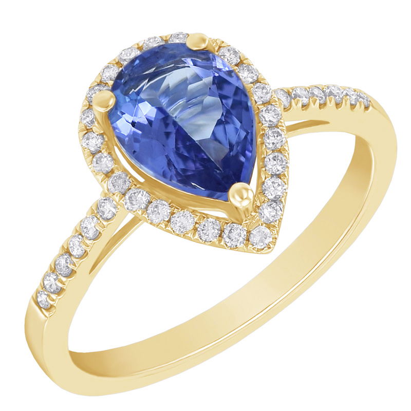 Diamantový prsteň s tanzanitom 8408