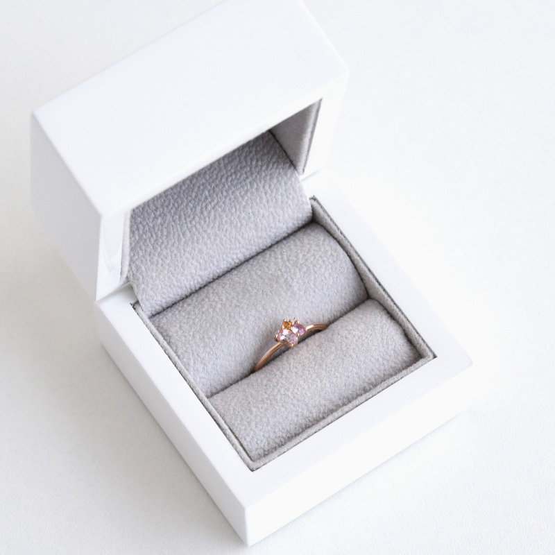 prsteň s morganitom, zafírom, citrínom a diamantom z ružového zlata 84338