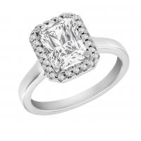 Platinový zásnubný prsteň s emerald diamantom Zahara