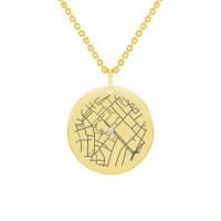 Zlatý disk s diamantom a mapou podľa vášho výberu Ezekiel