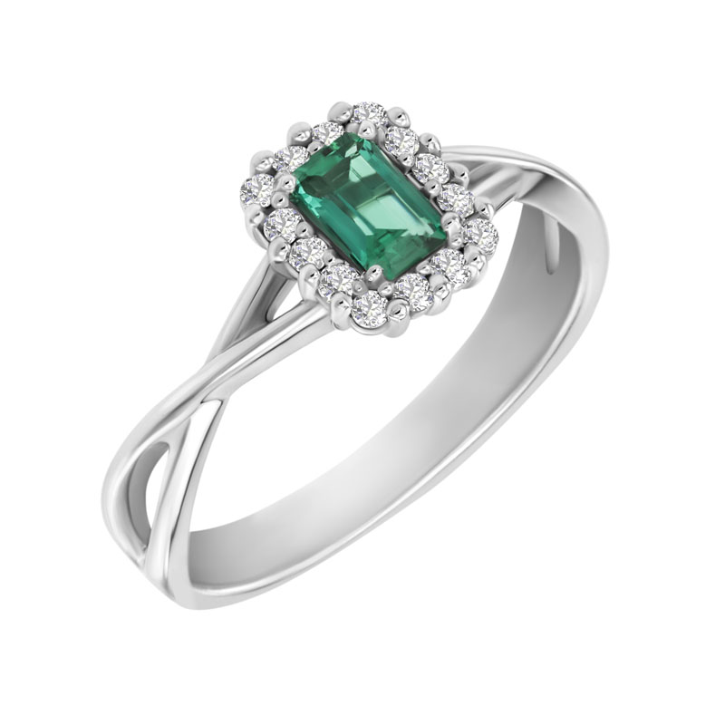 Diamantový prsteň so smaragdom 9178
