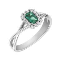 Jemný smaragdový prsteň s diamantmi Hadar