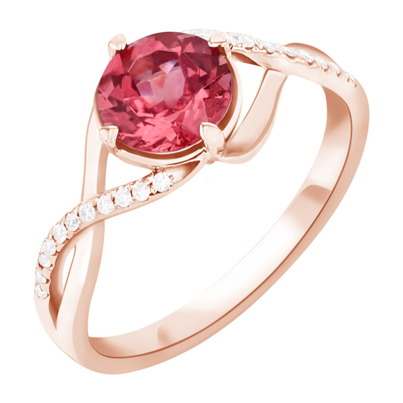 Turmalienovy prsteň z ružového zlata 93328