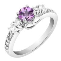 Romantický strieborný prsteň s ružovým zafírom Mimi