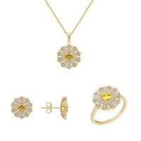 Zlatá kvetinová kolekcia šperkov s lab-grown diamantmi Dolcie