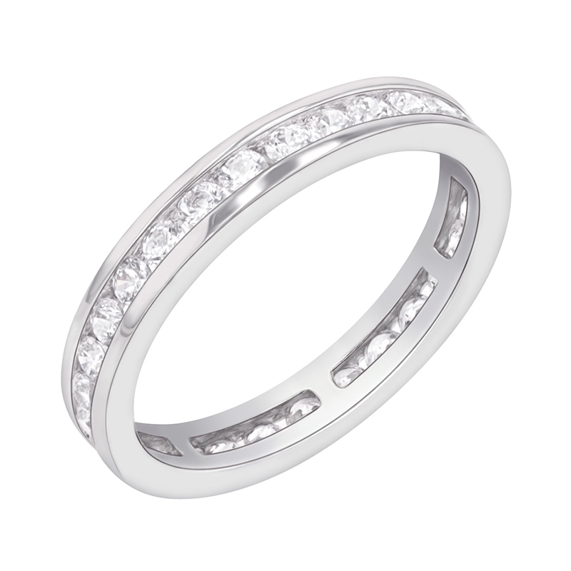 Diamantový eternity prsteň z bieleho zlata 96698