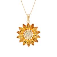 Zlatá citrínová slnečnica v náhrdelníku Salia