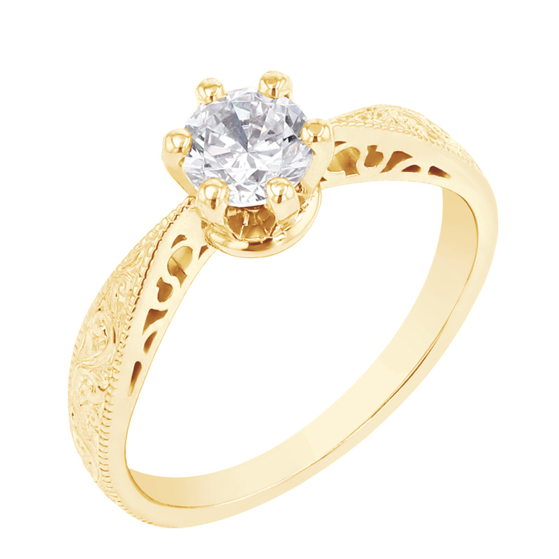 Zásnubný vintage prsteň s diamantom Javion