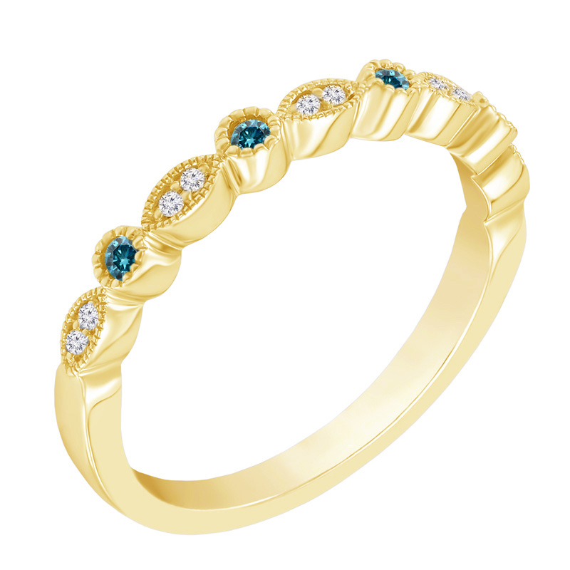 Eternity prsteň s modrými a bielymi diamantmi Pedro 99308