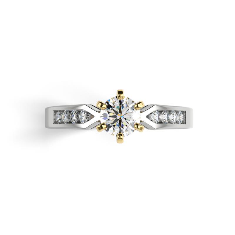 Zásnubný prsteň s moissanitom a diamantmi Cletia 100239