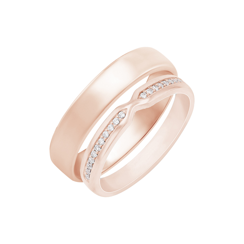 Eternity prsteň s lab-grown diamantmi a pánský komfortný prsteň Musa 102229