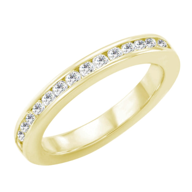 Eternity prsteň s lab-grown diamantmi a plochý svadobný prsteň Ventura 102339