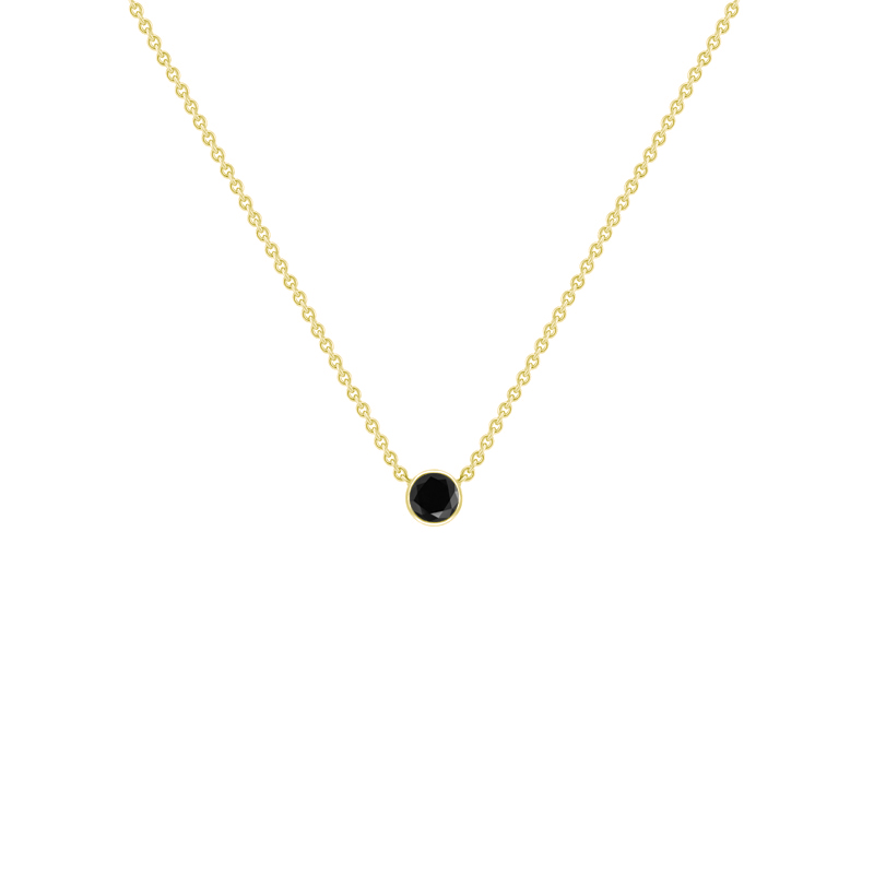 Strieborný minimalistický náhrdelník s čiernym diamantom Vieny 103649