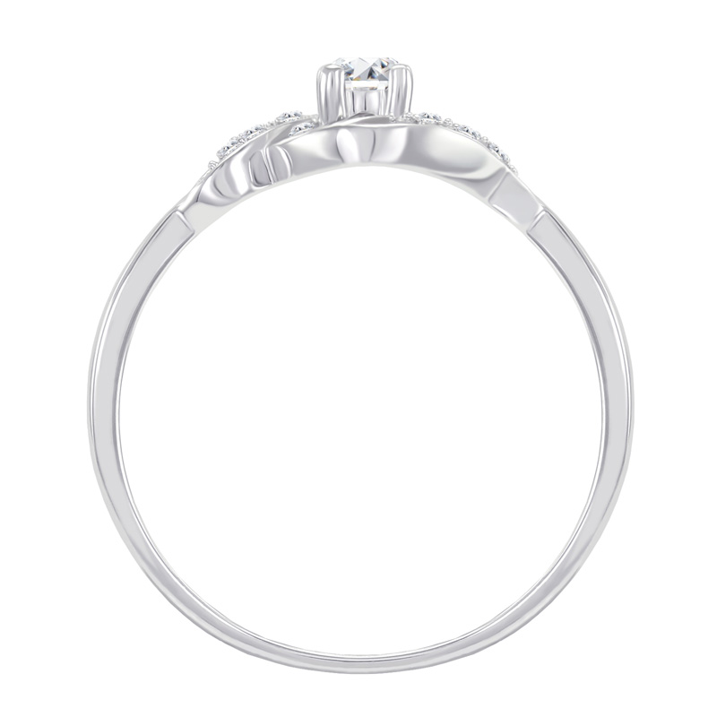 Strieborný prsteň s lab-grown diamantmi Krell 104589