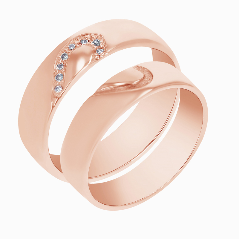 Zlaté svadobné prstene s diamantmi Faye 105999
