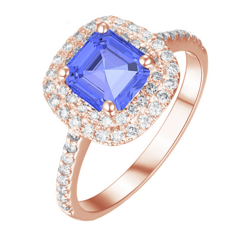 Diamantový prsteň s tanzanitom Elynora 110159