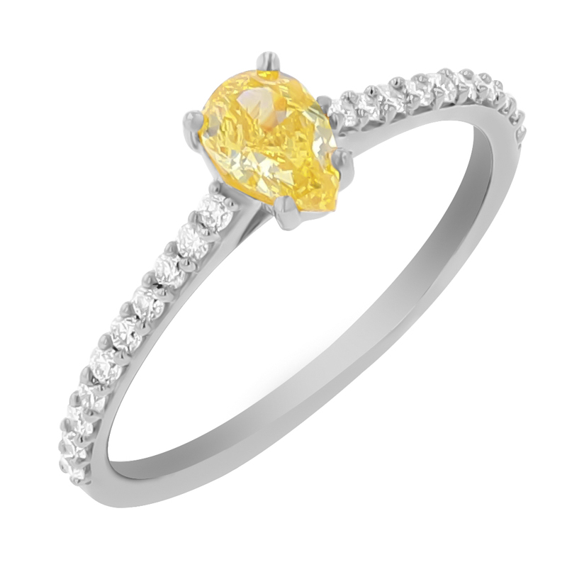 Zásnubný prsteň s certifikovaným fancy yellow lab-grown diamantom Aicha 112689