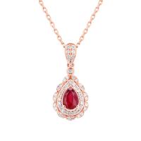 Zlatý rubínový náhrdelník s diamantmi Chailei