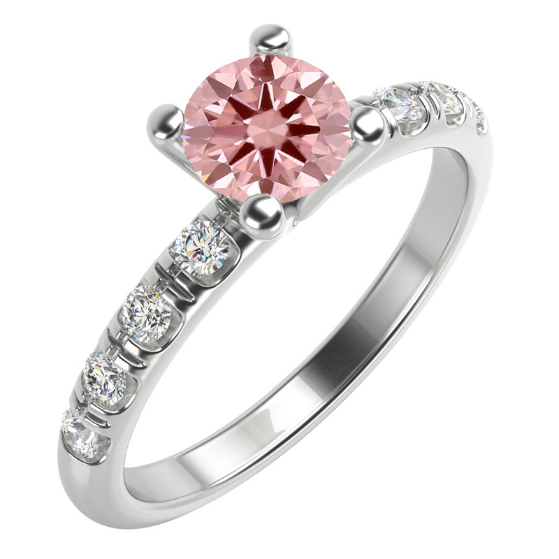 Zásnubný prsteň s certifikovaným fancy pink lab-grown diamantom Mae