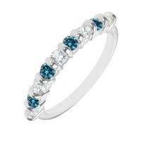 Eternity prsteň s modrými a bielymi diamantmi Zinnia