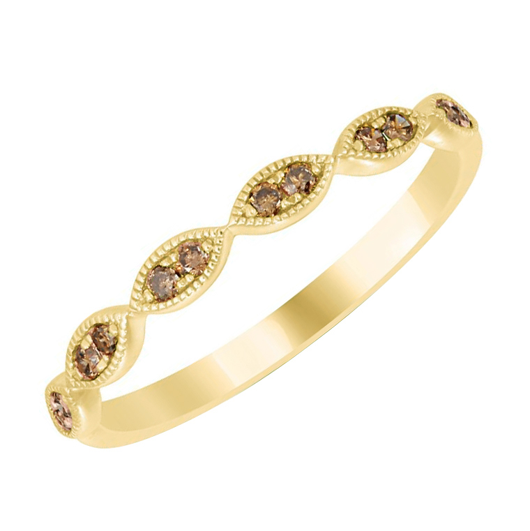 Nežný eternity prsteň zo zlata so champagne diamantmi Jelani 121069