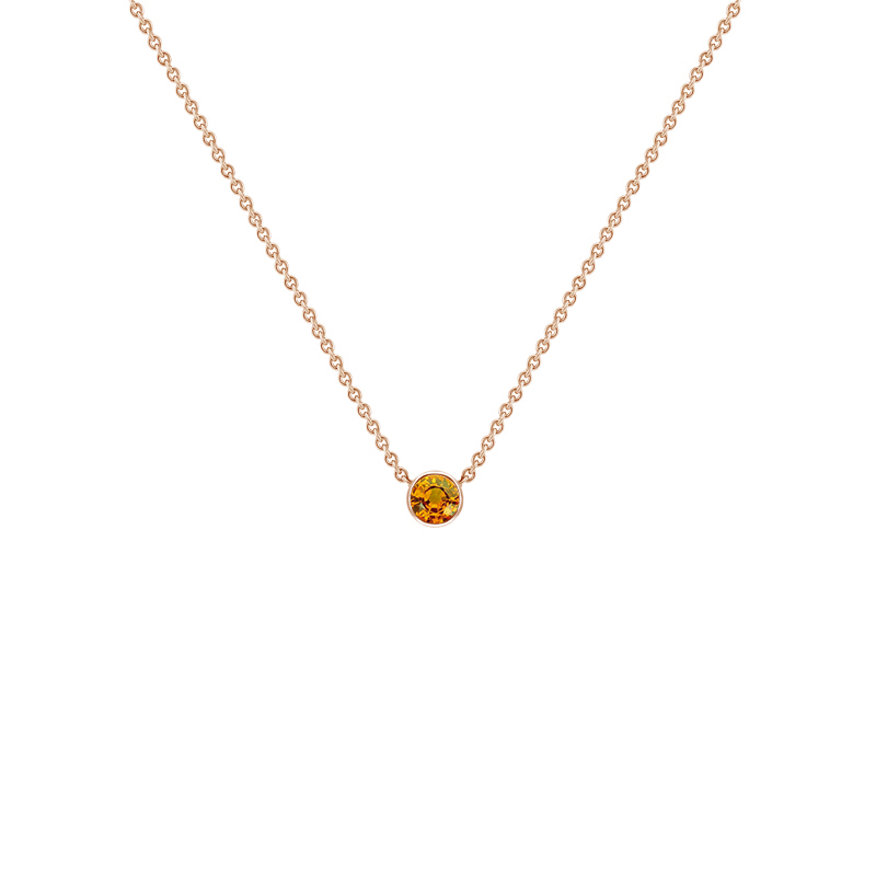 Strieborný minimalistický náhrdelník s padparadscha zafírom Vieny 122209