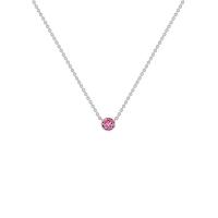 Strieborný minimalistický náhrdelník s ružovým zafírom Vieny