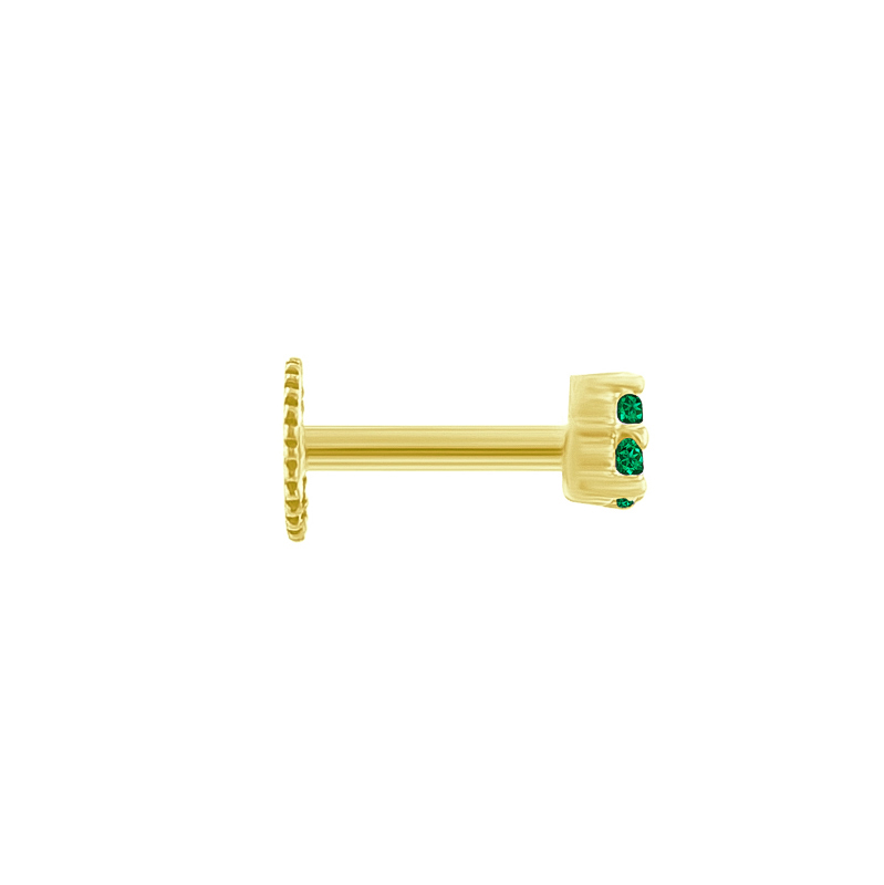 Zlatá piercing náušnica so smaragdmi Rossi 124309
