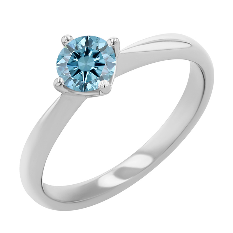 Zásnubný prsteň s certifikovaným fancy blue lab-grown diamantom Maya