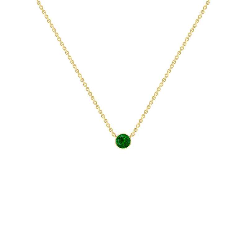 Strieborný minimalistický náhrdelník s tsavorit granátom Vieny