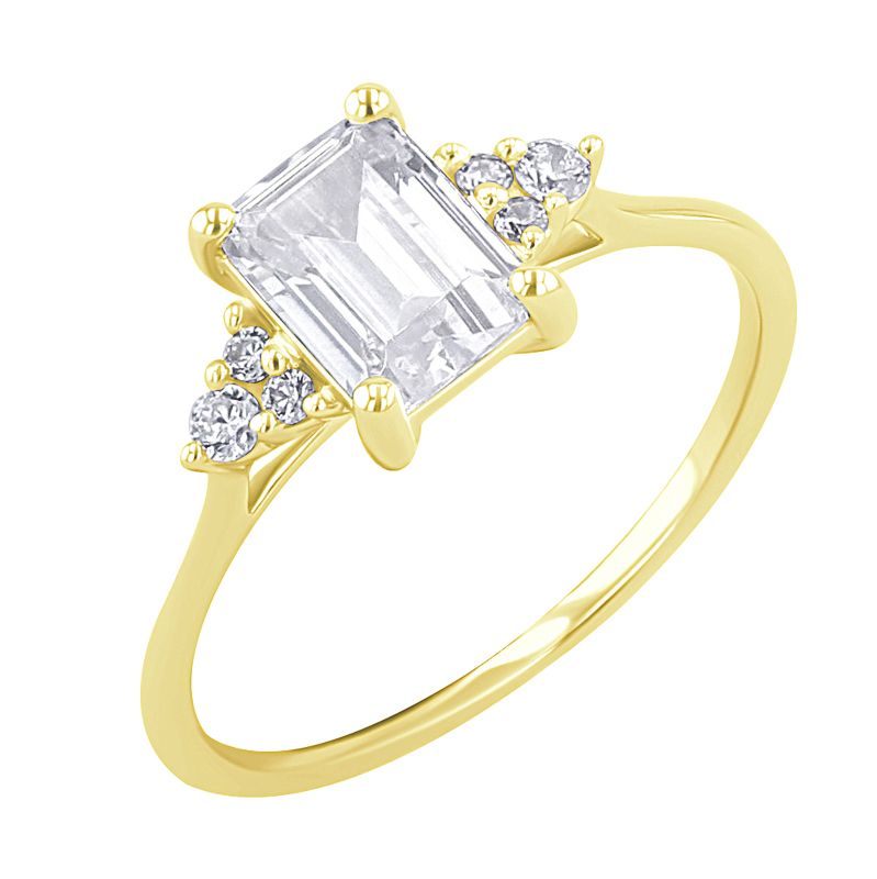 Zásnubný prsteň s moissanitem a lab-grown diamantmi Rhea 125939