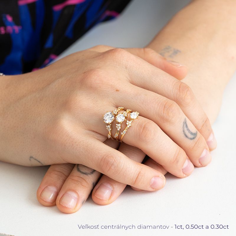 Romantický zásnubný prsteň s lab-grown diamantmi Marita 126709