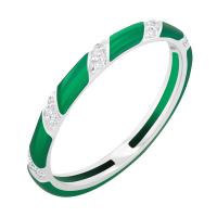 Zelený keramický prsteň s diamantmi Jayne