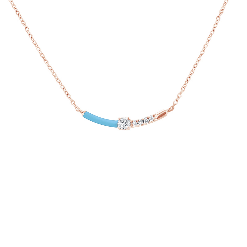 Modrý keramický náhrdelník s diamantmi Blazie 128719