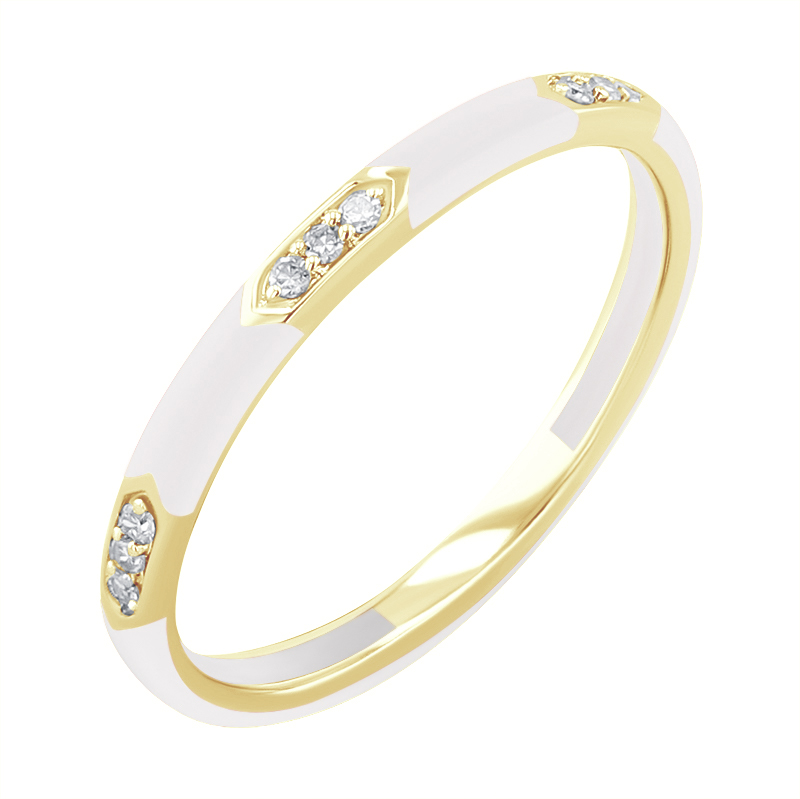 Biely keramický prsteň s diamantmi Amila 128729