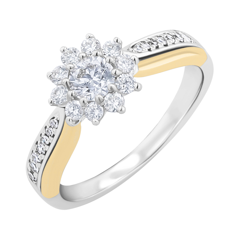 Zásnubný prsteň s diamantmi v tvare kvetiny Pola 128949