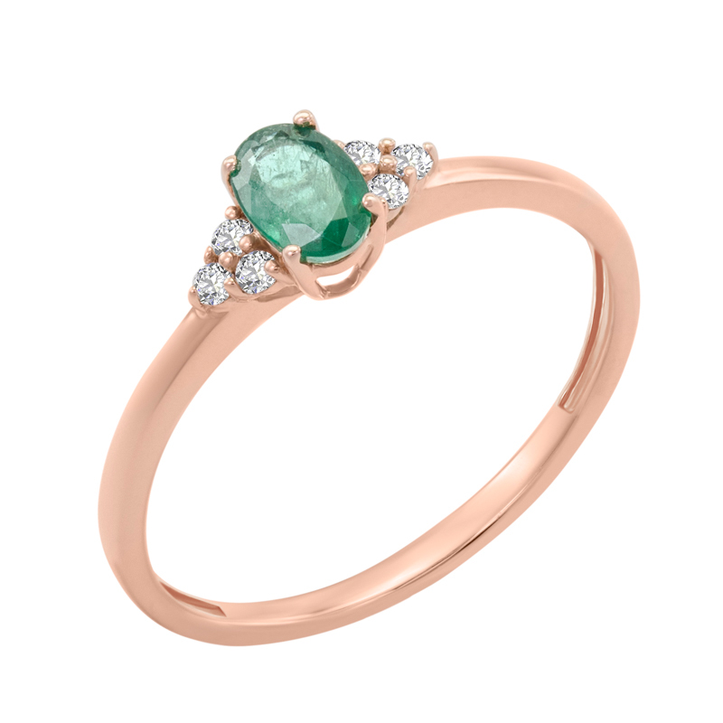 Zásnubný prsteň so smaragdom a diamantmi Kylie 129139