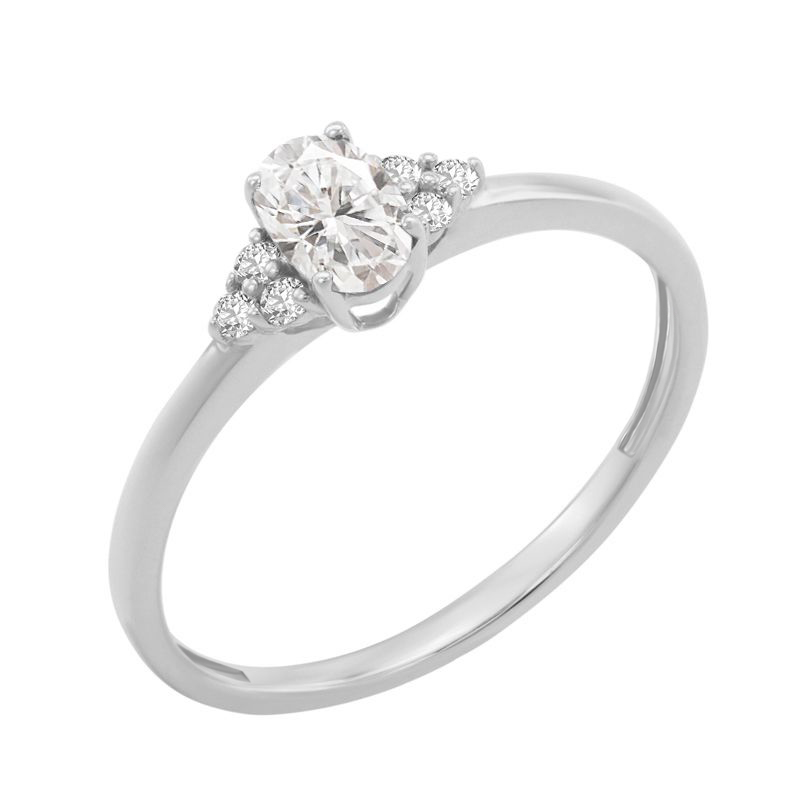 Zásnubný prsteň s moissanitom a lab-grown diamantmi Kylie 129149