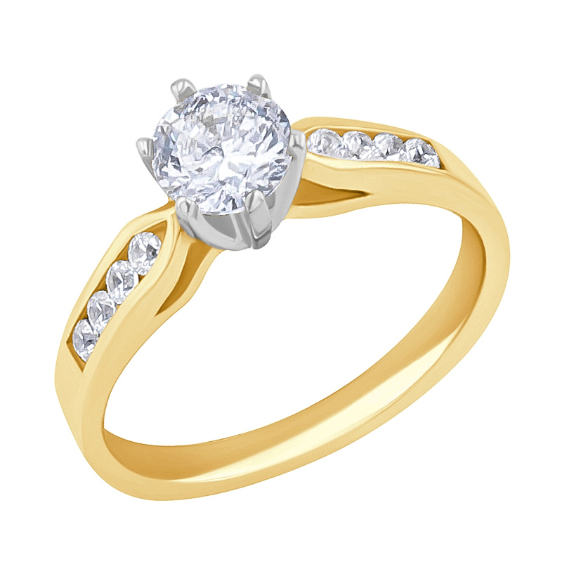 Zásnubný prsteň s moissanitom a diamantmi Cletia 129469