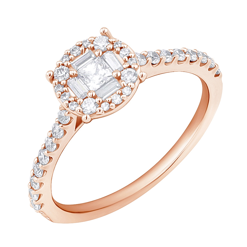 Halo zásnubný prsteň s diamantmi Isolda 129749