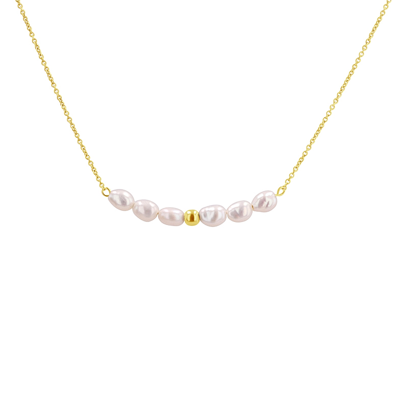 Strieborný náhrdelník s perlami Floatila